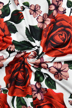 Floral Print Deep V-Neck Spaghetti Strap Bodycon Maxi Dress