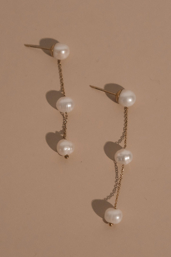 Pearl and Flower Earrings