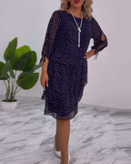 Verónica Chic Dress with Dot Print Silhouette Collection