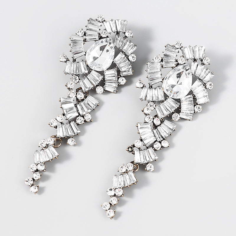 Retro Alloy Acrylic Flower Long Earrings