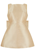 Daisy Premium Satin Mini Dress with Oversized Bow Detail and Square Neckline Wardrobe Essential