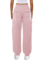 Solid Multi Pocket Elastic Waist Sweatpants