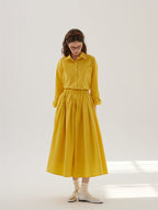 Solid Color Cotton Medium Elastic Straight Leg Trousers