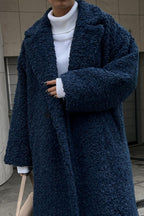 Elegant Office Lapel Plush Long Sleeve Coat