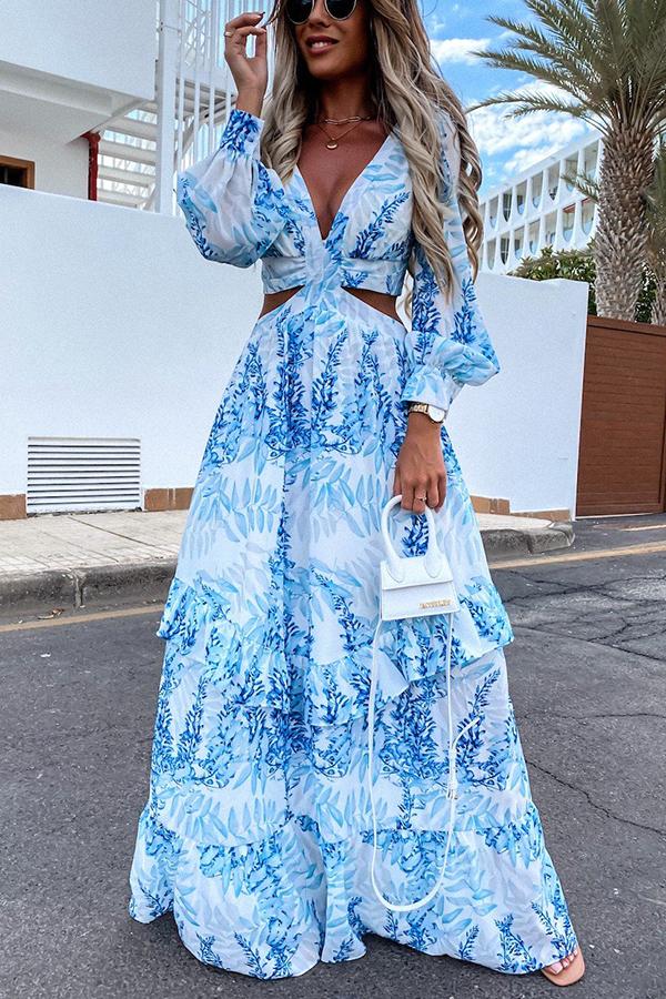 Idalia Chic Maxi Dress with Neckline Silhouette Collection