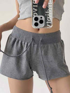 Solid Color Drawstring Shorts