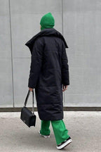 Long Stand Collar Relaxed Quilted Puffer Jacket