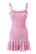 Smocked Square Neck Ruffle Trim Wide Strap Tiered Ditsy Floral Mini Dress