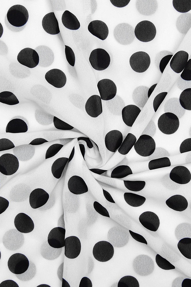 Polka Dot Spaghetti Strap Ruffle Trim High Split Maxi Dress