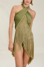 Metallic Tassel Scarf: Perfect for A Luxurious Halter Top or A Belted Skirt