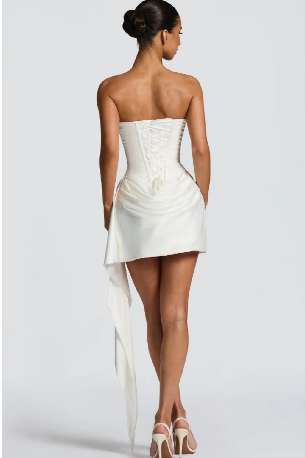 Strapless Scarf Neck Detail Bodycon Mini Dress