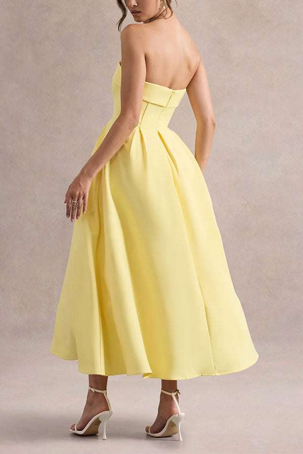 Celine Strapless Midi Dress
