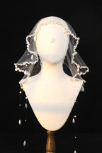 Elegant Retro Pearl Tassel Veil