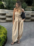 Pure Cotton Lantern Pants Color Loose-fit Comfort Pants