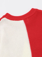 Contrast Star Jacquard Irregular Hem Sweater