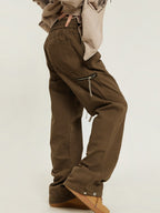 Casual Zipper Decor Cargo Pants