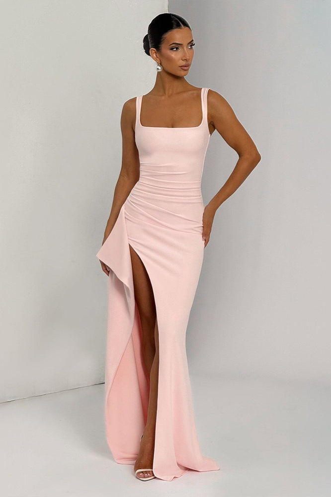Spaghetti Strap High Slit Maxi Dress