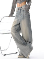 Vintage Light Wash High Rise Boyfriend Jeans