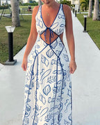 Chic strappy backless resort dress