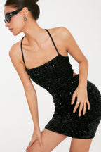 Sequin Slip Backless Bodycon Cocktail Dress