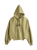Letter Embroidery Drawstring Oversized Hoodie