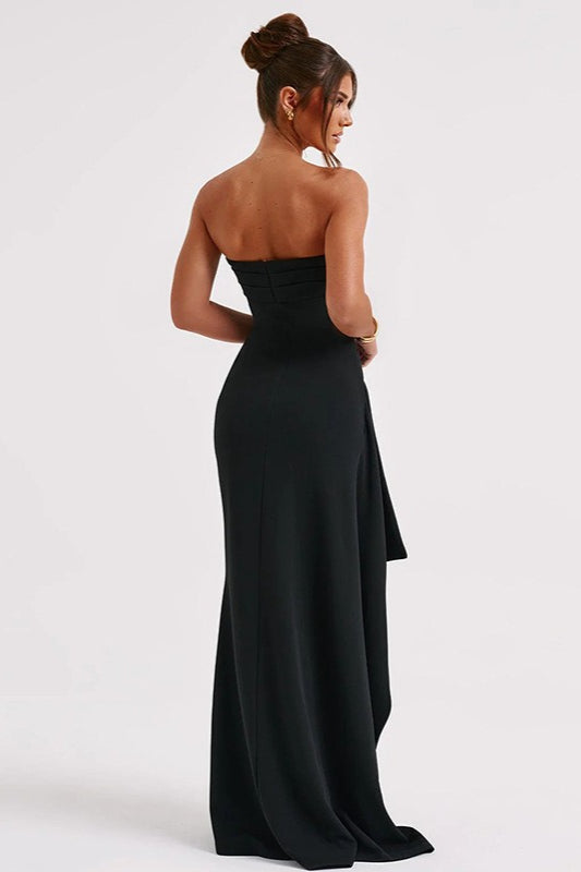 Strapless High Slit Maxi Dress