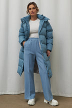 Extra Long Hooded Puffer Jacket