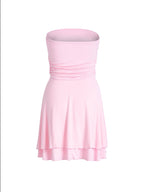 Mila Y2K Pleated Tube Mini Dress