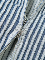 Stripe Zipper Cardigan Knit