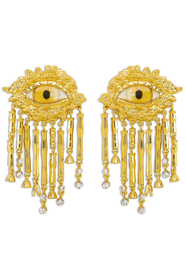 Vintage Evil Eye Tassel Earrings