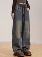 Wide leg loose straight leg Cargo Jeans