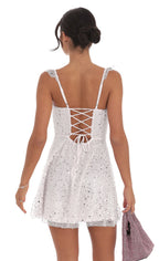 Sequin Ruffle Strap A-Line Dress in Pink