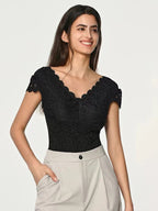 Bodysuit White Lace Tops For Women