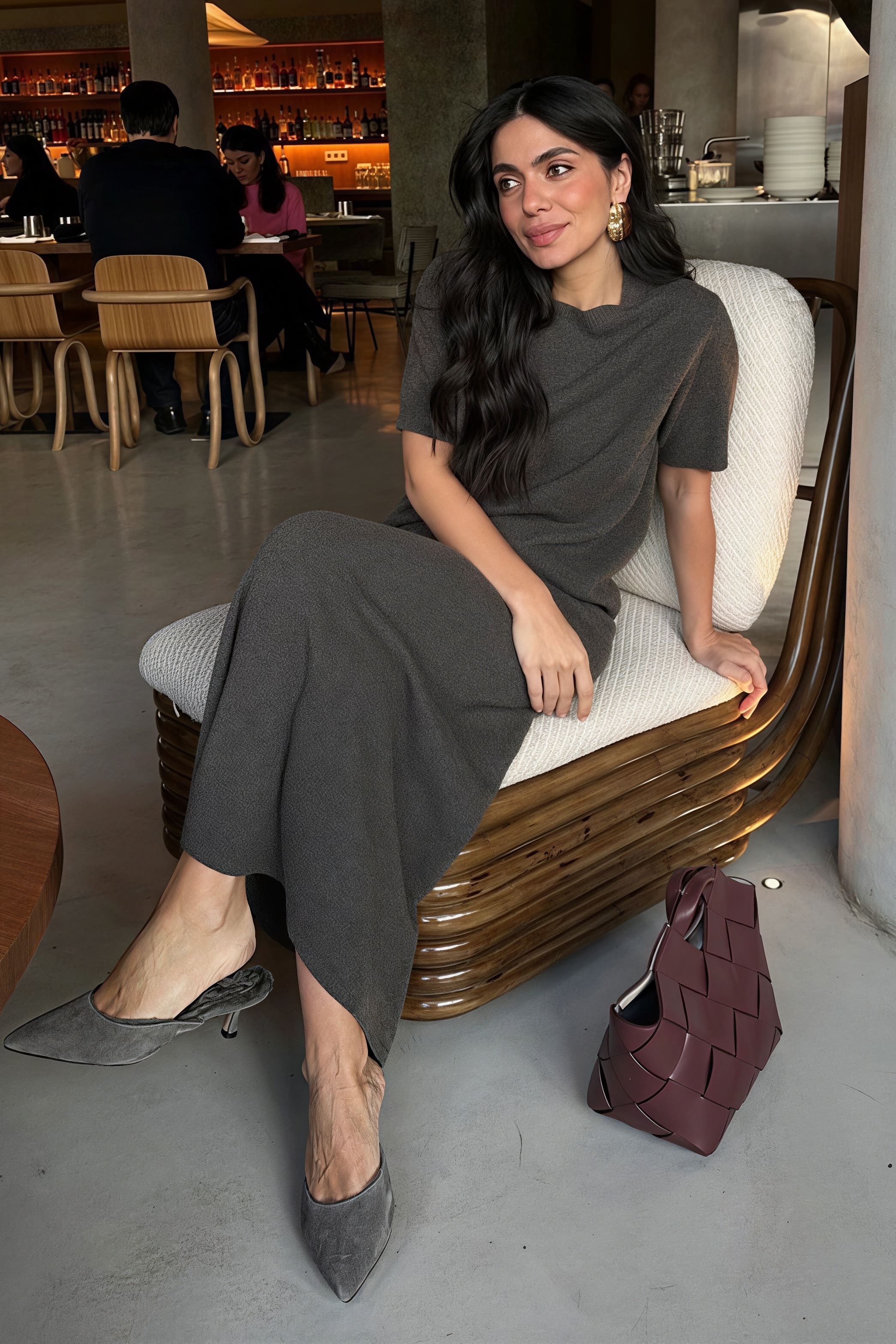 Minimalist Knit Short Sleeve Skirt Set