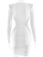 Modern Ruched Mini Dress With Deep V Neck For Women 2026