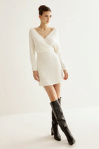 Cross Front Knit Bodycon Dress