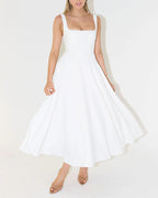Elegant Solid Color Vest Dress