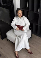 Luxe Cozy Knit Sweater & Fishtail Skirt Set
