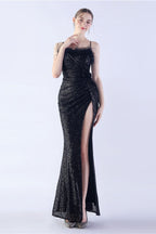 Ostrich Feather Embellished Maxi Dress