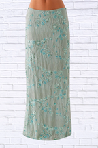 Sequin Embroidered Maxi Skirt for Women | Elegant Boho Floral Long Skirt | Flowy Statement Evening & Vacation Skirt