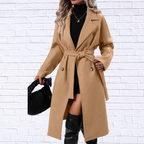 Double-Breasted Tie Waist Coat