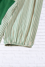Stripe Color Block Patchwork Shirt Collar Button Down Puff Sleeve Mini Dress