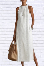 Sleeveless Side Slit Midi Dress | Elegant Women__ Style