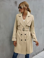 | Women’s Double Breasted Belted Trench Coat