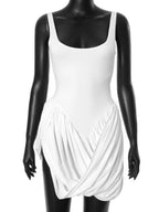 Irregular Hem High-waisted Sleeveless Mini&Short Dresses
