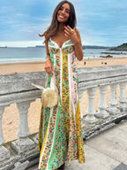 Floral Vacation Splicing Grace Parties Maxi Dresses