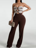 Handwoven Ribbon Strapless Backless Jumpsuits