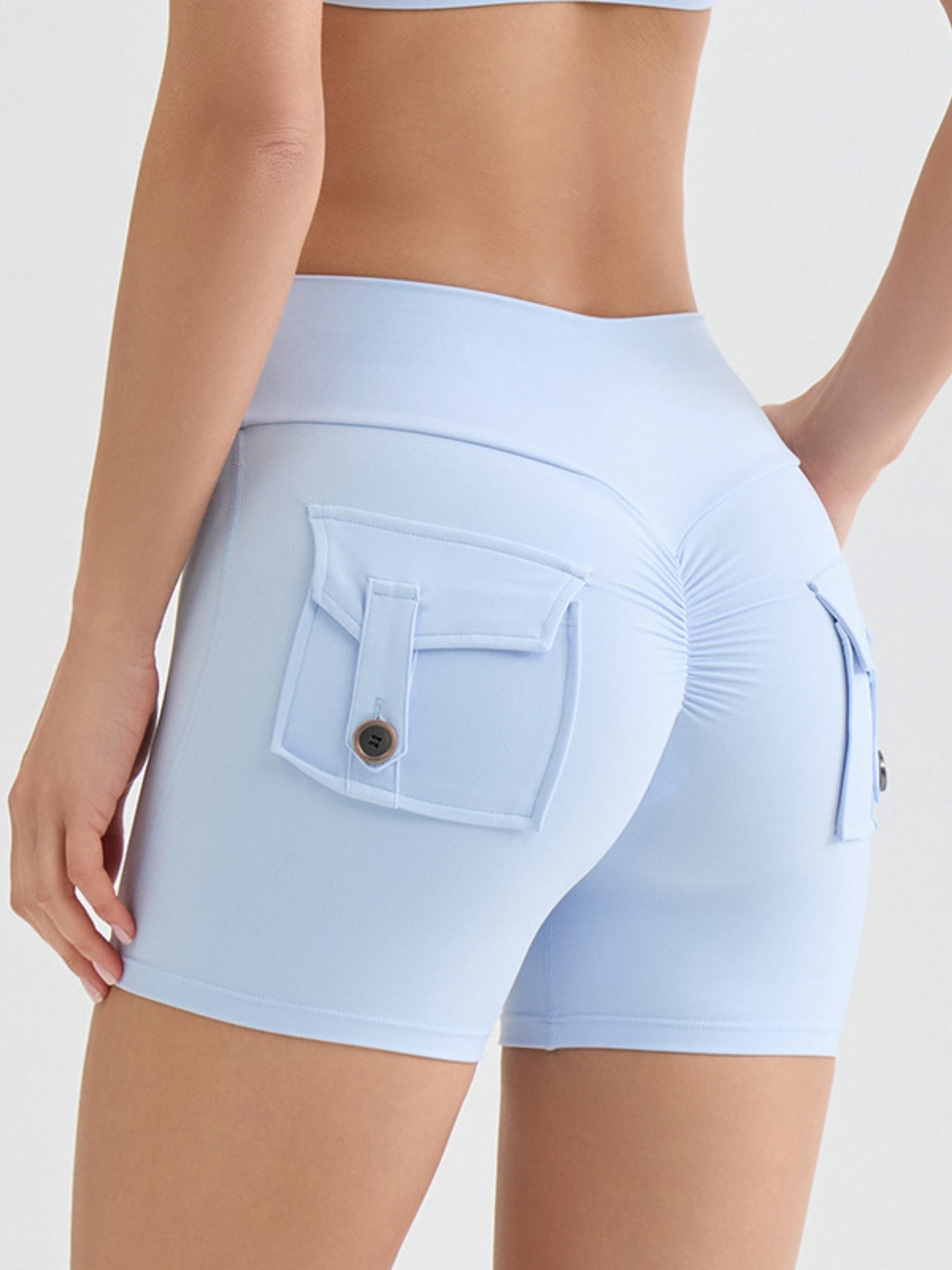 Bare-feel Pocket High-waisted, Tummy-flattening, And Butt-lifting Yoga Shorts