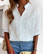 Samantha | Women V Neck Puff Sleeve Blouse