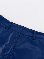 Leather Stitching High-waisted Hip Lift Straight-leg Pants Pants